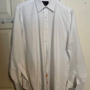 Mens Devin Michaels Supra Microfiber Button Down Shirt White Size Large (36/37)